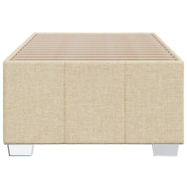 vidaXL Estrutura de cama sem colch&atilde;o 90x200 cm tecido creme