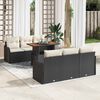 vidaXL Conjunto de Sof&aacute; de Jardim 7 pcs Preto Rattan Sint&eacute;tico
