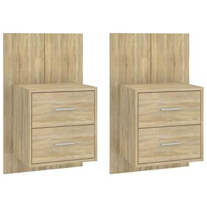 vidaXL Mesas de cabeceira montagem na parede 2 pcs cor carvalho sonoma