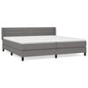 vidaXL Cama com molas/colch&atilde;o 200x200 cm tecido cinzento-escuro