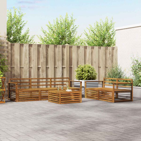 vidaXL Conjunto de Sof&aacute;s para Exterior 6 pcs Natural