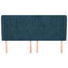 vidaXL Cabeceira cama c/ abas veludo 163x23x118/128 cm azul-escuro