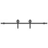 vidaXL Kit de ferragens para porta deslizante 183 cm a&ccedil;o preto