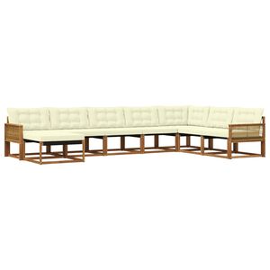 vidaXL Conjunto de Sof&aacute;s para Exterior 8 unid. Natural e Creme