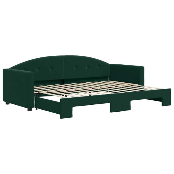 vidaXL Sof&aacute;-cama com gavet&atilde;o 80x200 cm veludo verde-escuro