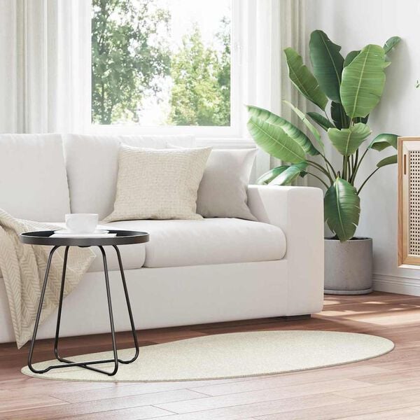 vidaXL Tapetes de &aacute;rea HUARTE Creme 80 x 150 cm Poli&eacute;ster