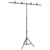 vidaXL Suporte de fundo em forma de T 151x60x(70-200) cm preto