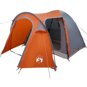 vidaXL Barraca em Forma de C&uacute;pula Cinza e Laranja 384 x 254 x 170 cm