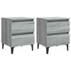 vidaXL Mesas cabeceira c/ pernas em metal 2pcs 40x35x50cm sonoma cinza
