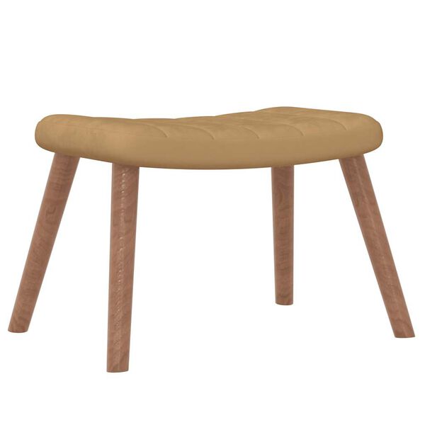 vidaXL Cadeira de baloi&ccedil;o com banco veludo castanho