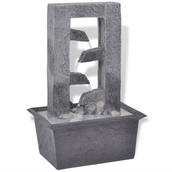 vidaXL Chafariz interior com luz LED resina