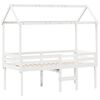 vidaXL Cama alta com telhado 80x200 cm pinho maciço branco
