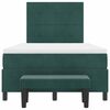 vidaXL Cama Box com colch&atilde;o Verde Escuro 120 x 200 cm Veludo