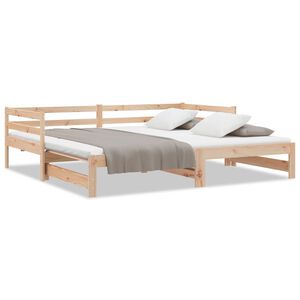 vidaXL Sof&aacute;-cama de puxar 2x(90x200) cm pinho maci&ccedil;o