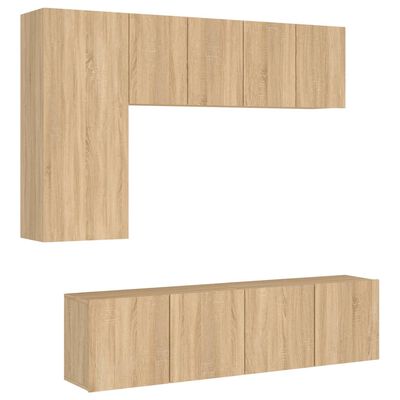 vidaXL 5 pcs móveis de parede p/ TV derivados madeira carvalho sonoma