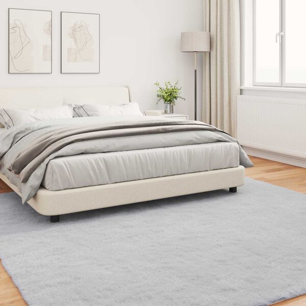 vidaXL Tapete de Pelo Sint&eacute;tico de Coelho Olite Cinzeto 200 x 200 cm