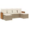 vidaXL 6 pcs conjunto de sof&aacute;s p/ jardim com almofad&otilde;es vime PE bege