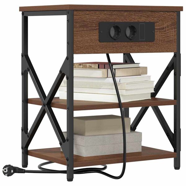 vidaXL Arm&aacute;rio de Cabeceira Carvalho Marrom 41 x 31 x 51 cm