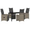 vidaXL Conjunto de Jantar para Jardim 5 pcs Cinzento vime PE