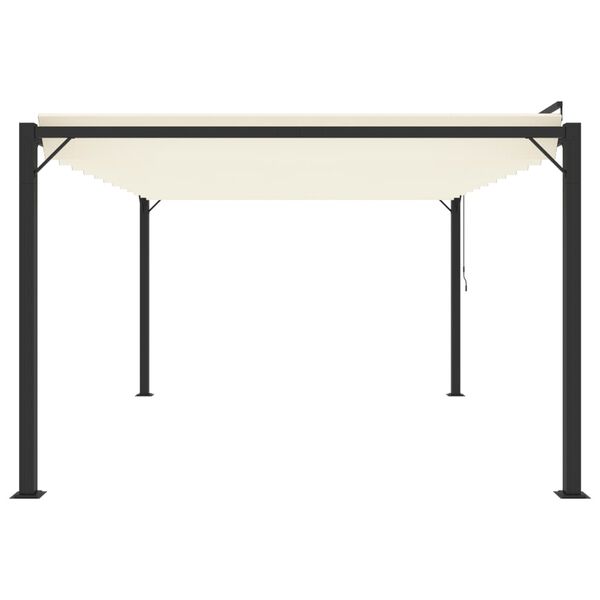 vidaXL Gazebo com telhado de persiana 3x4 m tecido creme e alum&iacute;nio