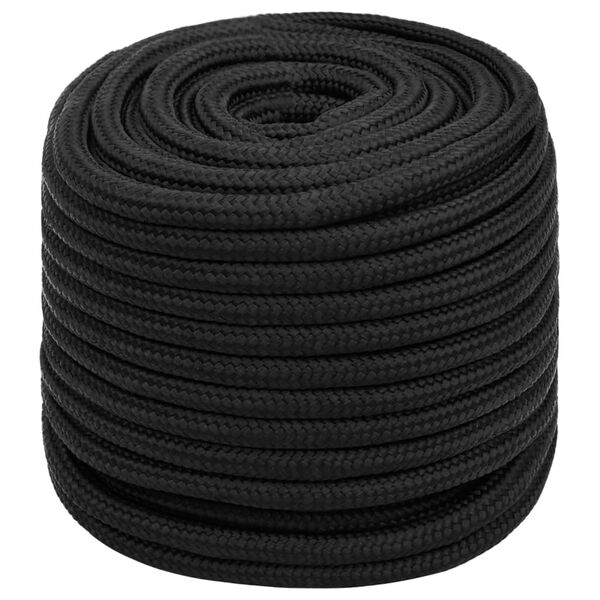 vidaXL Corda de barco 18 mm 50 m polipropileno preto completo