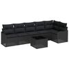 vidaXL Conjunto de Sof&aacute; de Jardim 7 unid. Preto vime PE
