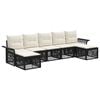 vidaXL Conjunto de Sof&aacute; de Jardim 7 pcs Preto vime PE