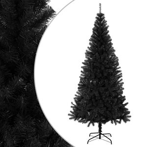 vidaXL &Aacute;rvore de Natal artificial com suporte 210 cm PVC preto