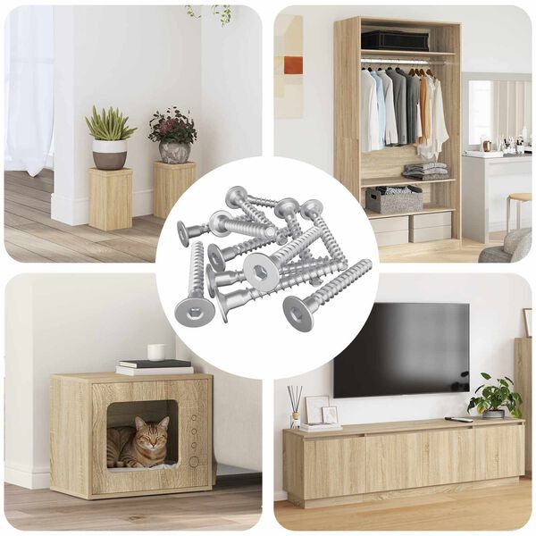 vidaXL Parafusos Confirmat 12 pcs Prateado &Oslash;5 x 40 mm Metal