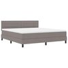 vidaXL Cama Box com fitas LED Cinzento-acastanhado 180 x 200 cm tecido
