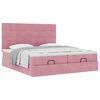 vidaXL Estrutura de cama otomana com colch&otilde;es 160x200 cm veludo rosa
