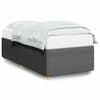 vidaXL Estrutura de cama de solteiro tecido cinzento-escuro