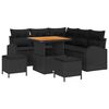 vidaXL Conjunto de Sof&aacute; de Jardim 8 unid. 7-N&uacute;mero de lugares Preto