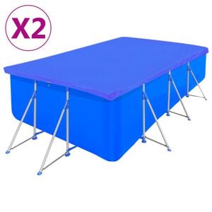 vidaXL Coberturas de piscina retangulares 2 pcs PE 90 g/m&sup2; 394x207 cm