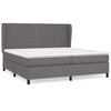 vidaXL Cama com molas/colch&atilde;o 200x200 cm couro artificial cinzento