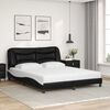 vidaXL Cama com colch&atilde;o Hvar 160x200 cm couro artificial preto e branco