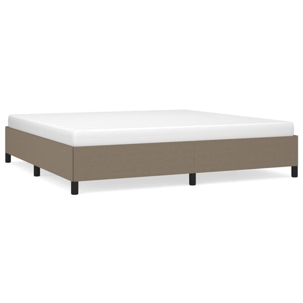 vidaXL Cama sem colch&atilde;o 200x200 cm tecido cinzento-acastanhado