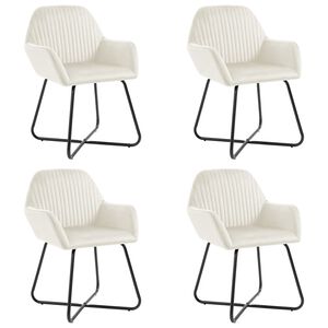 vidaXL Cadeiras de jantar 4 pcs veludo cor creme