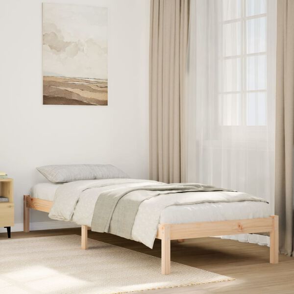 vidaXL Cama extra longa sem colch&atilde;o 80x210 cm madeira de pinho maci&ccedil;a