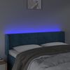 vidaXL Cabeceira cama c/ luzes LED veludo 147x16x78/88 cm azul-escuro