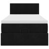 Estrutura de cama otomana vidaXL com colchão preto 100x200cm Veludo