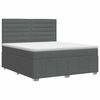 vidaXL Cama box spring com colch&atilde;o Cinzento-Escuro 140 x 200 cm Tecido