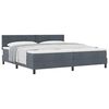 vidaXL Cama Box com cabeceira Cinza Escuro 200 x 200 cm Veludo