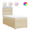 vidaXL Cama com molas/colch&atilde;o 90x190 cm tecido cor creme