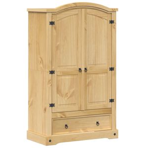 vidaXL Guarda-roupa "Corona" 101x52x170 cm Madeira maci&ccedil;a de pinho
