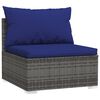 vidaXL 10 pcs conjunto lounge de jardim c/ almofad&otilde;es vime PE cinzento