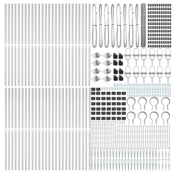vidaXL Poste de Cerca Prateado 100 x 1,2 m (malha de 36 mm) A&ccedil;o