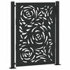 vidaXL Port&atilde;o de jardim preto 100x125 cm a&ccedil;o design chama