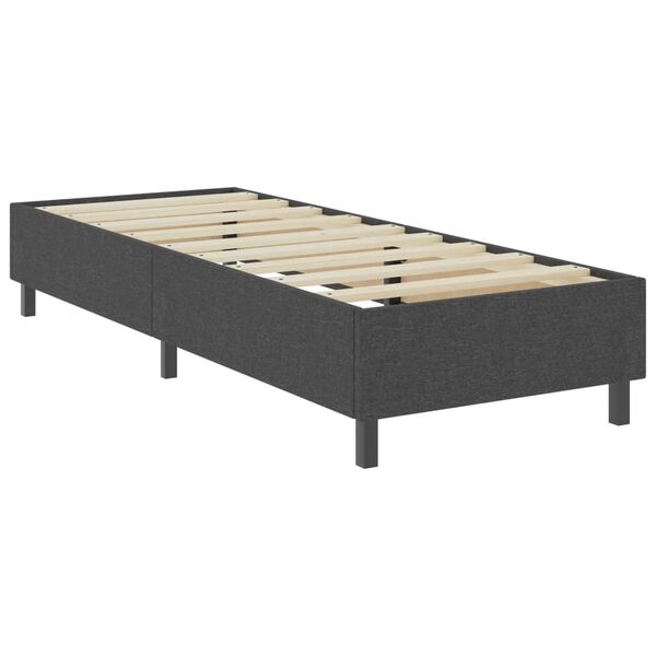 vidaXL Cama boxspring 90x200 cm tecido cinzento-escuro