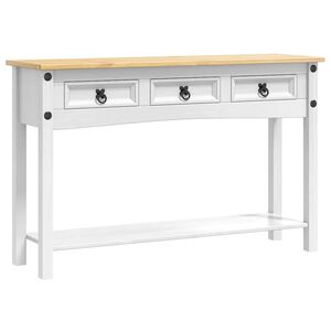 vidaXL Mesa de apoio com gaveta Branco 114 x 34,5 x 73 cm
